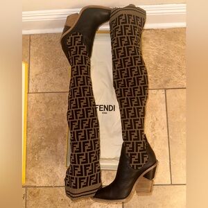 FENDI Sock Thigh Boots Size 40
